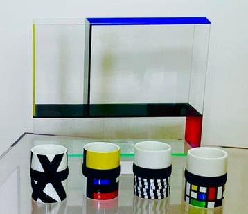 PO: - Frank Kerdil - Koffieservies voor 4 - Porselein,