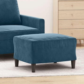 vidaXL Voetenbank 60x50x41 cm fluweel blauw, Huis en Inrichting, Banken | Voetenbanken en Poefen, Verzenden, Nieuw