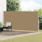 vidaXL Uittrekbaar Zijscherm Taupe 300 x 220 cm Polyester, Tuin en Terras, Zonneschermen, Verzenden, Nieuw