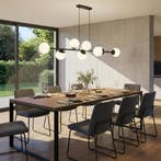 Hanglamp bollen | Bali | 120 cm | 8-lichts | Zwart, Huis en Inrichting, Ophalen of Verzenden, Nieuw, Metaal, 75 cm of meer