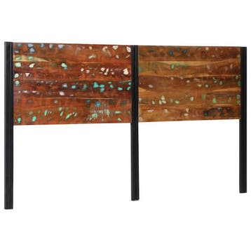 vidaXL Hoofdeinde 180 cm massief gerecycled en ijzer, Verzenden, Nieuw, Bruin, Hout
