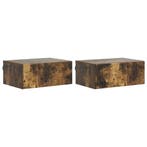 vidaXL Wandbeugel Bedkast 2 pcs Gerookt eiken 49 x 34,5 x 20, Minder dan 45 cm, Verzenden, Nieuw, Minder dan 55 cm