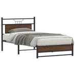 vidaXL Bedframe zonder matras bewerkt hout bruin eikenkleur, 100 cm, Eenpersoons, Bruin, Verzenden