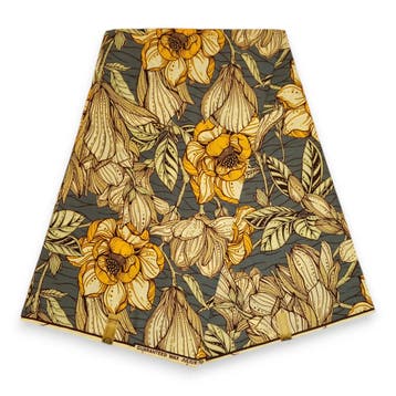 Afrikaanse stof - Gele Garden Flowers - 100% katoen - 1 yard, Ophalen of Verzenden, Nieuw