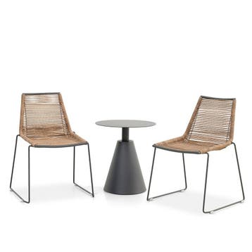 Café set Maui - 2 stoelen + tafel, Verzenden, Nieuw, Hout