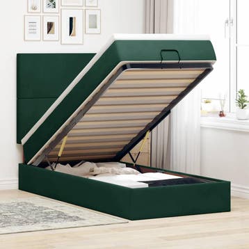 vidaXL Ottoman bed met matrassen 80x200cm fluweel, Eenpersoons, Verzenden, Nieuw, 80 cm