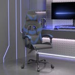 vidaXL Gamestoel kunstleer zwart en blauw, Verzenden, Nieuw, Blauw