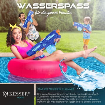 Waterpistool - Zwwer krachtig - Bereik 8 meter - Blauw - KES, Verzenden, Zo goed als nieuw