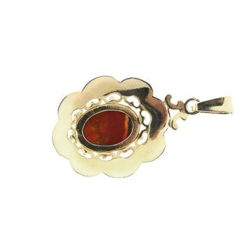 Gouden hanger met mosagaat (Hanger of bedel), Ophalen of Verzenden, Gebruikt, Goud, Overige merken