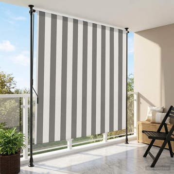 vidaXL Buiten Rolgordijn Antraciet en Wit 100 x 270 cm, Verzenden, Nieuw