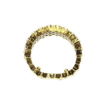 Gouden schakelring met diamanten, 18 tot 19, Gebruikt, Ophalen of Verzenden, Met edelsteen