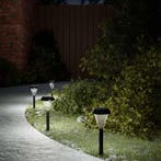 vidaXL Tuinpadverlichting 12 st solar met grondpennen wit, Tuin en Terras, Buitenverlichting, Verzenden, Nieuw, Kunststof, Zonne-energie