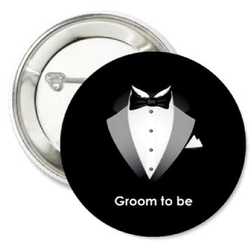 Groom to Be set Tuxedo met sjerp en buttons 14-delig, Verzenden, Zwart, Nieuw, Accessoires