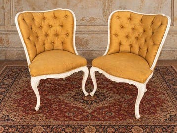 Fauteuil (2) - Hout, Textiel - Fauteuils