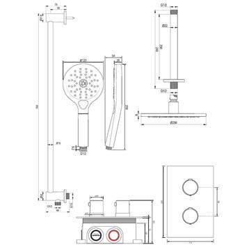 Inbouw Regendouche Set Brauer Copper Edition Plafond Uitloop, Ophalen of Verzenden, Nieuw