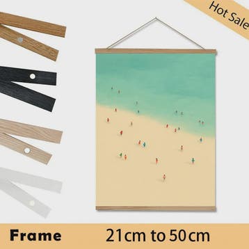 Magnetische Poster Hanger Frame van Teak Hout (21-50cm) - Wa, Verzenden, Nieuw