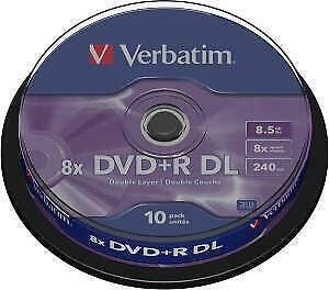 Verbatim | DVD+R | DL | 8.5 GB | Matt Silver | 10 Stuks, Computers en Software, Beschrijfbare discs, Nieuw, Verzenden