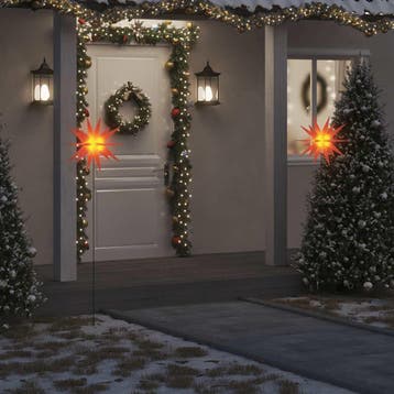 vidaXL Kerstlamp met grondpin en LED inklapbaar 57 cm rood, Verzenden, Nieuw