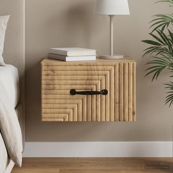 vidaXL Wandbeugel Bedkast Artisanaal eiken 34,5 x 33 x 20 cm, Minder dan 45 cm, Verzenden, Nieuw, Minder dan 55 cm
