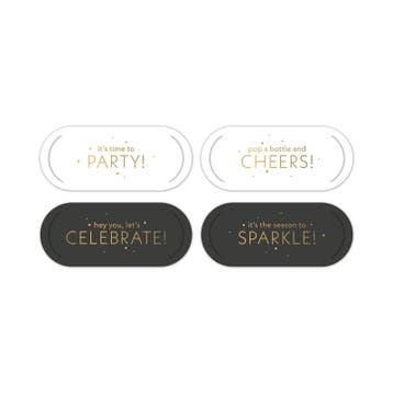 set met 4 cadeaulabels zwart wit ovaal (Sets), Ophalen of Verzenden, Nieuw