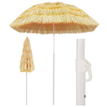 vidaXL Strandparasol Hawaï stijl 180 cm naturel, Verzenden, Nieuw, 1 tot 2 meter, Strandparasol