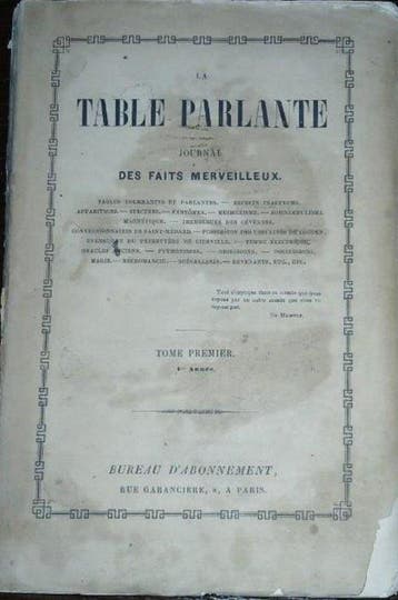 Plon - La Table Parlante. Journal des Faits Merveilleux -