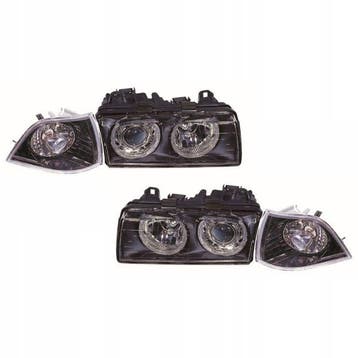 DEPO Koplampen Angel Eyes Black Housing BMW 3-serie, Auto-onderdelen, Verlichting, Ophalen of Verzenden, Nieuw, BMW