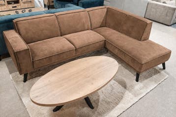Hoekbank Den Haag - loungebanken - Bruin, Nieuw, 150 cm of meer, Stof, 250 tot 300 cm