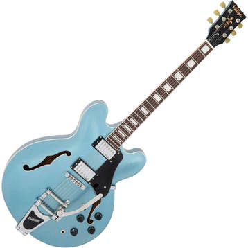 Vintage Semi-Acoustic Guitar incl  Bigsby - Gun Hill Blue, Verzenden, Nieuw