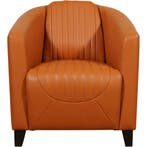 Set van 2 Leren fauteuils Press Special - Massif Amaretto, Nieuw, Ophalen of Verzenden, 50 tot 75 cm, Leer