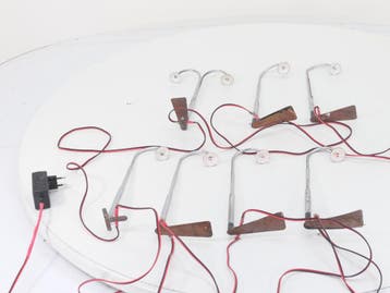 Straatlantaarn set Metaal, 6x Enkele lamp, 1x dubbele lic..., Ophalen of Verzenden, Gebruikt