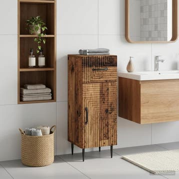 vidaXL Badkamer Opbergkast HAARLEM Oud hout 30 x 31 x 80 cm, Verzenden, Nieuw