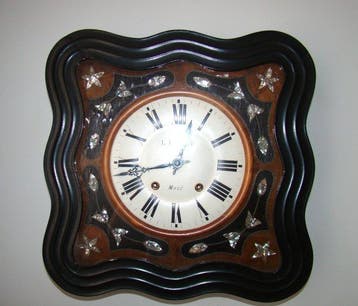Wandklok - Hout - 1850-1900, Antiek en Kunst, Antiek | Klokken
