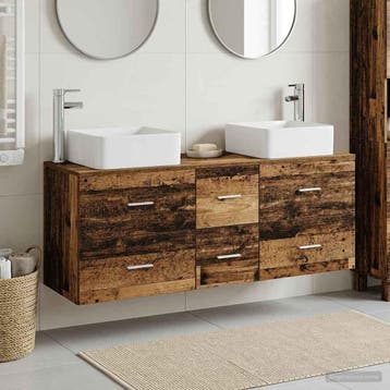 vidaXL Badkamerkastenset 3 st Oud hout 49,5 x 41 x 63 cm, Verzenden, Nieuw