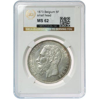 België. Leopold II. 5 Francs 1873, Certified by GBCA - EU as
