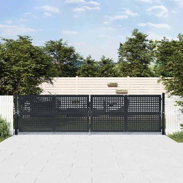 vidaXL Tuinpoort Antraciet 400x75 cm Staal, Verzenden, Nieuw