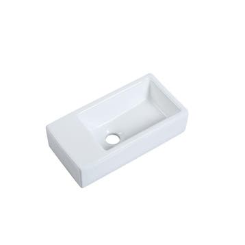 Fontein Mia 40.5x20x10.5cm glans wit links zonder kraangat, Verzenden, Nieuw