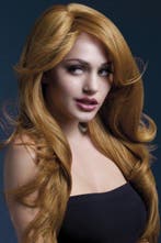 Professionele pruik lang auburn Nicole, Ophalen of Verzenden, Nieuw