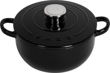 2dekans | Smeg - Braadpan - 24 cm - 4,2L - Zwart, Ophalen of Verzenden, Zo goed als nieuw