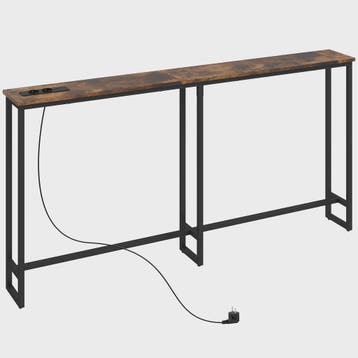 Smalle Industriële Console Tafel met Laadstation - 160x20x80, Huis en Inrichting, Tafels | Salontafels, Verzenden, Nieuw