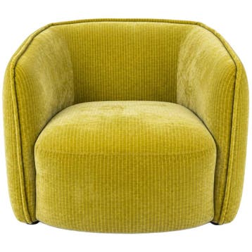 Fauteuil Gestreept Velours, Ophalen of Verzenden, Zo goed als nieuw, 75 tot 100 cm, Stof