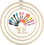 Borduur Set DIY - Compleet - 3 Bamboe Ringen - Naalden en, Hobby en Vrije tijd, Knutselen, Verzenden, Nieuw