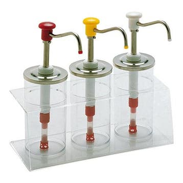 Saus/Dressingbar met RVS deksel en drukknop dispenser |  3x, Verzenden, Nieuw in verpakking