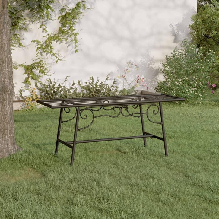 vidaXL Boombank 110 cm staal zwart, Tuin en Terras, Tuinbanken, Nieuw, Metaal, Verzenden