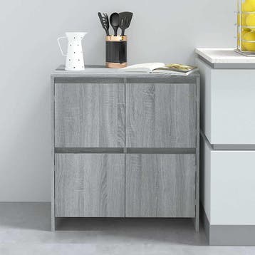 vidaXL Dressoir 70x41x75 cm bewerkt hout grijs sonoma, Verzenden, Nieuw, 50 tot 100 cm, 25 tot 50 cm