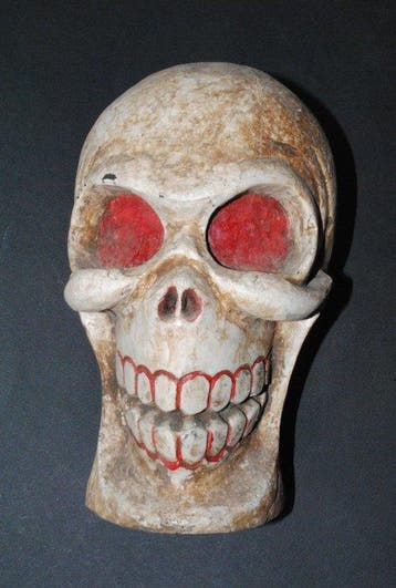 Doodshoofd Ritueel Citipati Sjamaan staande figuur, gesneden, Antiek en Kunst