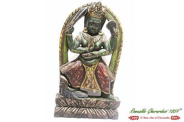 Pannello in legno divinità Vishnu - Paneel - Hout