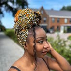 Afrikaanse Mosterdgeel hoofddoek - headwrap, Kleding | Dames, Ophalen of Verzenden, Nieuw
