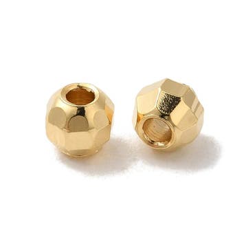 10 x Messing tussenkralen, facet geslepen rond, 24K gold..., Ophalen of Verzenden, Nieuw, Kraal
