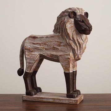 sculptuur, Carved Lion — Sculpture Ornament with a